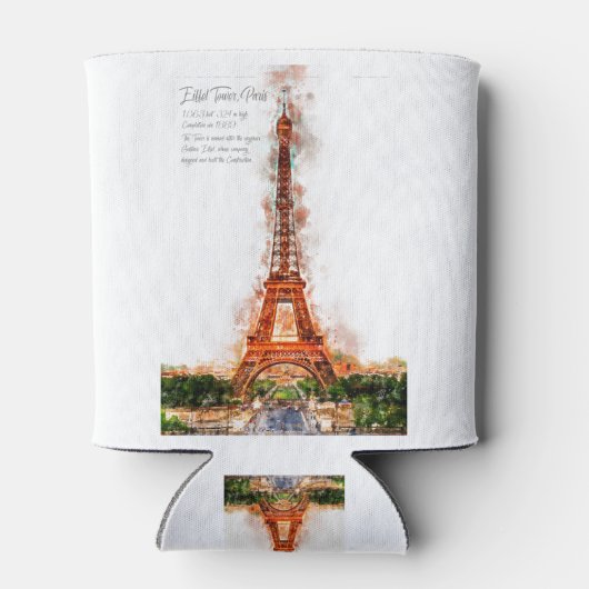 EiffelTower Aquarell Dosenkühler (Rückseite)