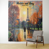 Eiffeltuch und schöner Pariser Straße im Hintergru Wandteppich (Beispiel)