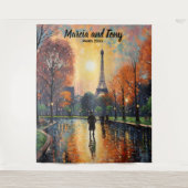 Eiffeltuch und schöner Pariser Straße im Hintergru Wandteppich (Vorderseite)