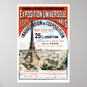 Eiffelturm 1889 Ausstellungsposter Vintage Paris Poster