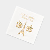 Eiffelturm #1 Erster Nachname oder Paar Servietten Mit Folie (Links)