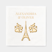 Eiffelturm #1 Erster Nachname oder Paar Servietten Mit Folie (Vorderseite)