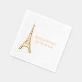 Eiffelturm #1 Paris Frankreich Hochzeitscouch Servietten Mit Folie (Links)