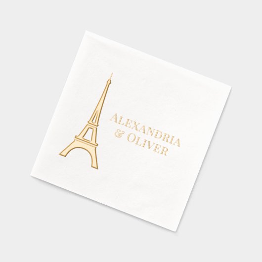 Eiffelturm #1 Paris Frankreich Hochzeitscouch Servietten Mit Folie (Links)