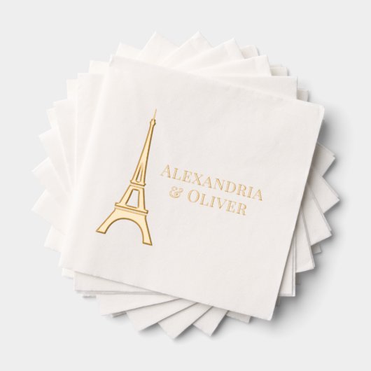 Eiffelturm #1 Paris Frankreich Hochzeitscouch Servietten Mit Folie (Insitu (Gestapelt))