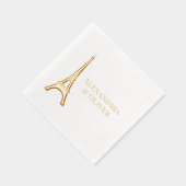 Eiffelturm #1 Paris Frankreich Hochzeitscouch Servietten Mit Folie (Rechts)