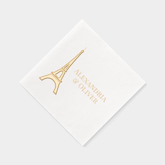 Eiffelturm #1 Paris Frankreich Hochzeitscouch Servietten Mit Folie (Rechts)