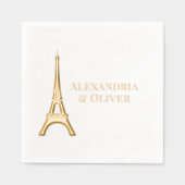 Eiffelturm #1 Paris Frankreich Hochzeitscouch Servietten Mit Folie (Vorderseite)