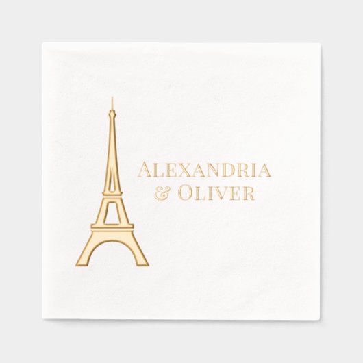 Eiffelturm #1 Paris Frankreich Hochzeitscouch Servietten Mit Folie (Vorderseite)