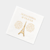 Eiffelturm #1 Silhouette Fireworks Couple Names Servietten Mit Folie (Links)