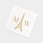 Eiffelturm #1 Zwei Init Couple Wedgram Servietten Mit Folie (Links)