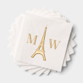 Eiffelturm #1 Zwei Init Couple Wedgram Servietten Mit Folie (Insitu (Gestapelt))