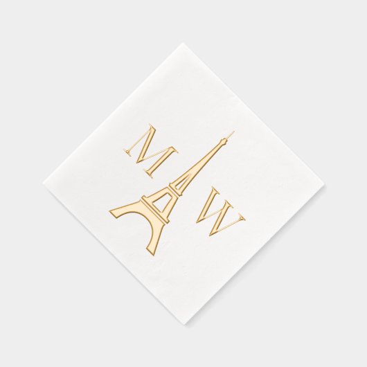 Eiffelturm #1 Zwei Init Couple Wedgram Servietten Mit Folie (Rechts)