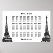 Eiffelturm 24 Tabelle Große Sitzkarte Poster (Vorne)