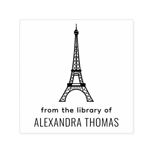 Eiffelturm #2 "From the Library" Name Permastempel (Design)
