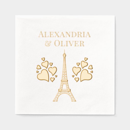 Eiffelturm #2 Hört den Vornamen oder das Paar Servietten Mit Folie (Vorderseite)