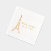 Eiffelturm #2 Paris Frankreich Hochzeitscouch Servietten Mit Folie (Links)