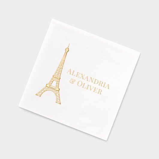 Eiffelturm #2 Paris Frankreich Hochzeitscouch Servietten Mit Folie (Links)