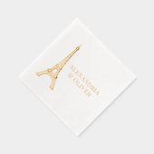 Eiffelturm #2 Paris Frankreich Hochzeitscouch Servietten Mit Folie (Rechts)