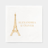 Eiffelturm #2 Paris Frankreich Hochzeitscouch Servietten Mit Folie (Vorderseite)