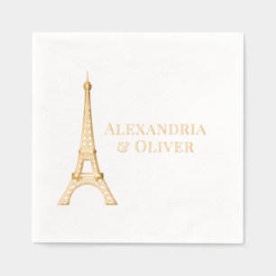 Eiffelturm #2 Paris Frankreich Hochzeitscouch Servietten Mit Folie