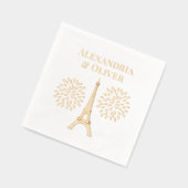 Eiffelturm #2 Silhouette Fireworks Couple Names Servietten Mit Folie (Links)