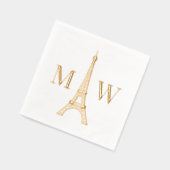 Eiffelturm #2 Zwei Init Couple Wedgram Servietten Mit Folie (Links)