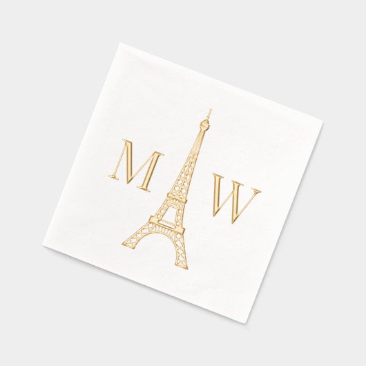Eiffelturm #2 Zwei Init Couple Wedgram Servietten Mit Folie (Links)