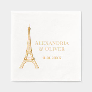 Eiffelturm #2D Paris Frankreich Hochzeitspaar Servietten Mit Folie