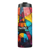 Eiffelturm: Abstrakte, verkleidete Glaskunst Thermosbecher (Vorderseite)