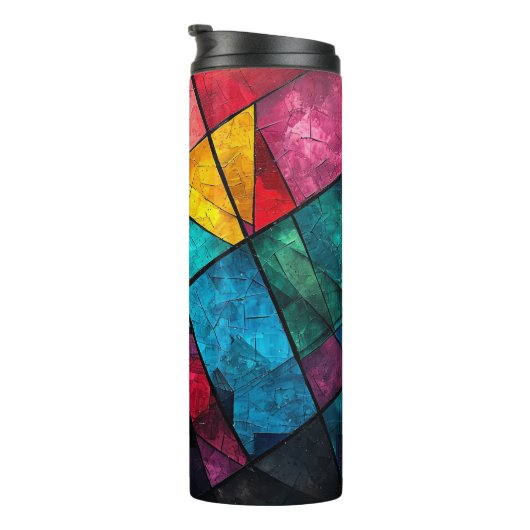 Eiffelturm: Abstrakte, verkleidete Glaskunst Thermosbecher (Nach rechts gedreht)