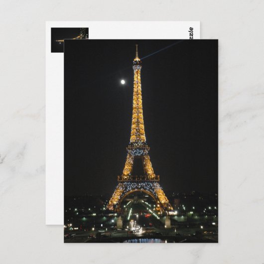 Eiffelturm am Mondlicht Postkarte (Vorne/Hinten)