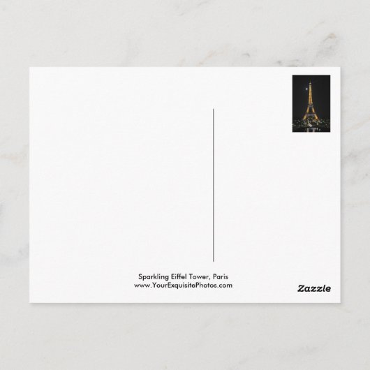Eiffelturm am Mondlicht Postkarte (Rückseite)