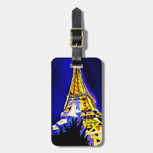 Eiffelturm am NachtGepäckanhänger Gepäckanhänger (Vorderseite vertikal)