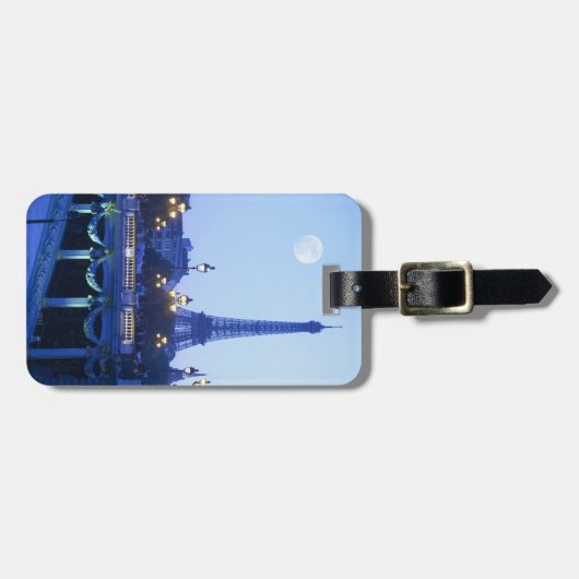 Eiffelturm an der Dämmerung Gepäckanhänger (Vorderseite horizontal)
