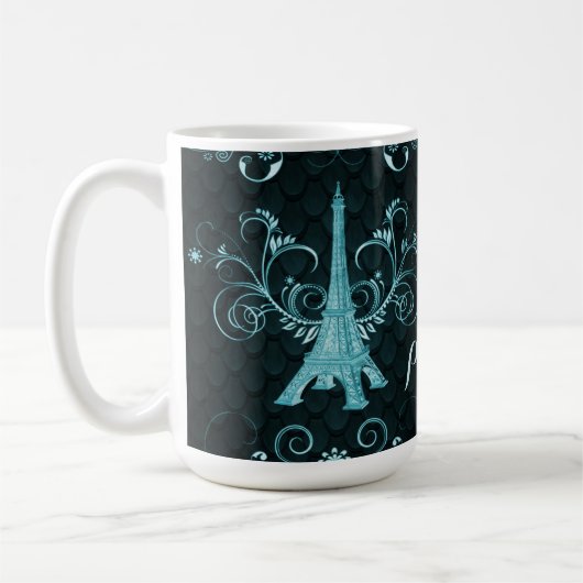 Eiffelturm Aquamarine Wirbel Kaffeetasse (Links)