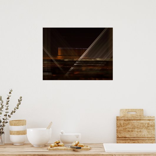 Eiffelturm auf der anderen Straßenseite Poster (Küche)