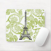 Eiffelturm auf grünem Entwurf Mousepad (Mit Mouse)