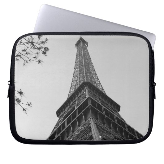 Eiffelturm b/w laptopschutzhülle (Vorderseite)