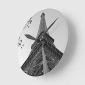 Eiffelturm b/w runde wanduhr (Winkel)