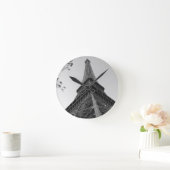 Eiffelturm b/w runde wanduhr (Zuhause)