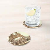 Eiffelturm-Basis, Paris, Frankreich Runder Pappuntersetzer (Vor Ort)