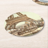 Eiffelturm-Basis, Paris, Frankreich Runder Pappuntersetzer (Angewinkelt)