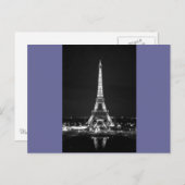 Eiffelturm bei Nacht - B/W Postkarte (Vorne/Hinten)