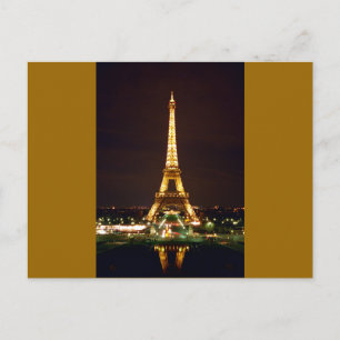 Eiffelturm bei Nacht - Farbe Postkarte
