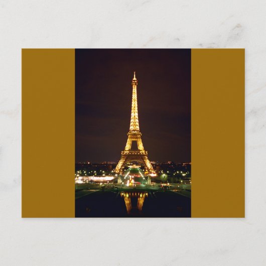 Eiffelturm bei Nacht - Farbe Postkarte (Vorderseite)
