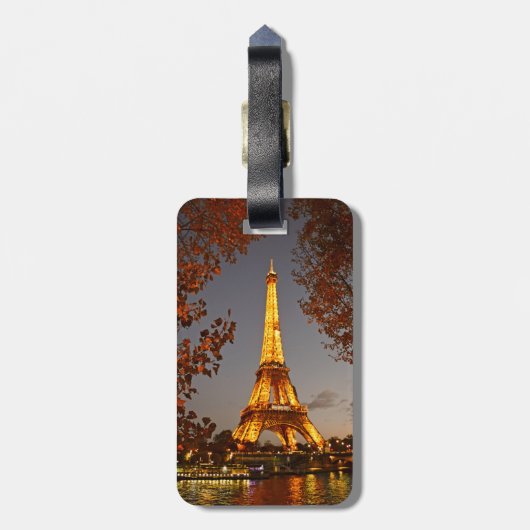 Eiffelturm bei Nacht - Gepäckmarke Gepäckanhänger (Rückseite vertikal)