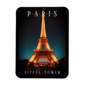 Eiffelturm bei Nacht, Paris, Black Magnet (Vertikal)