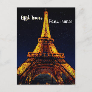 Eiffelturm bei Nacht – Paris Postkarte