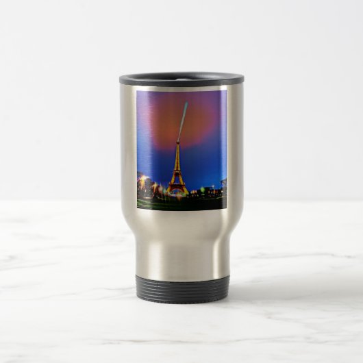 Eiffelturm bei Nachtmalerei Reisebecher (Mittel)
